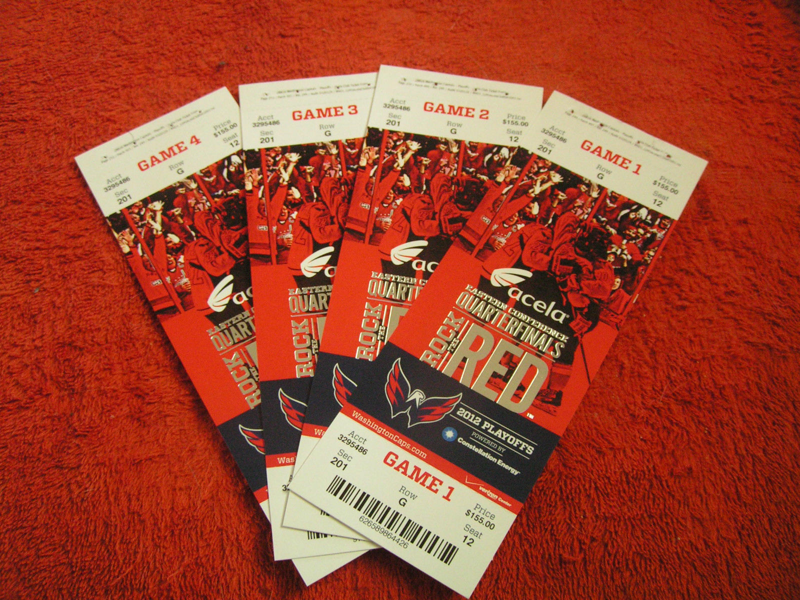 NHL 2012 Washington Capitals Stanley Cup Playoff Unused Full Ticket Stubs - $2.47