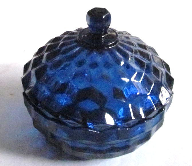 Vintage Indiana Glass Whitehall Pattern Cobalt Blue Color Candy Bowl