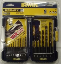 Irwin 318015 15 Piece Turbomax Drill Bit Set 1/16 to 3/8 - $11.88