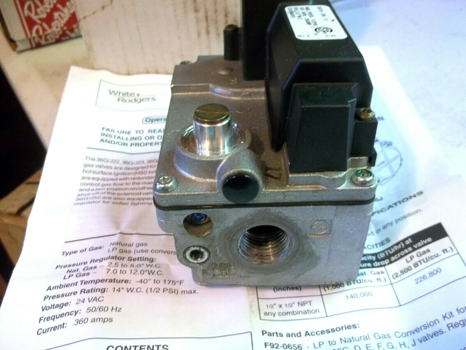WHITE RODGERS FURNACE GAS VALVE 36F24205 E1 C341544P01 Propane HVAC