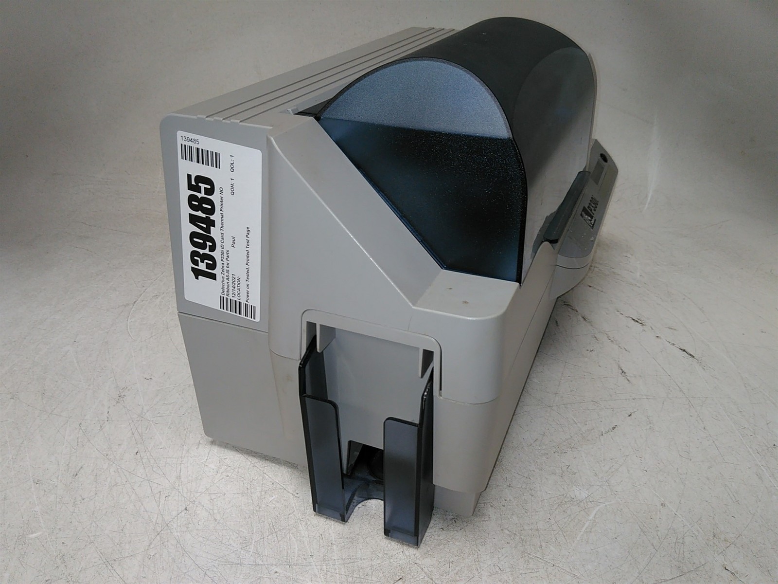 Defective Zebra P330i ID Card Thermal Printer NO Ribbon ASIS for Parts