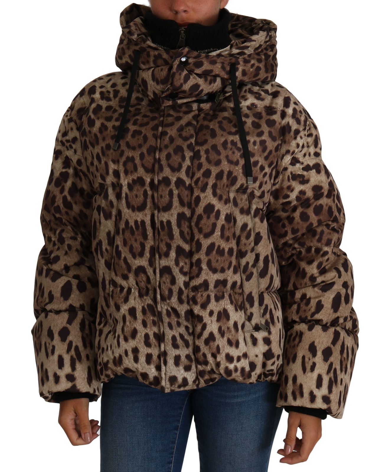 red leopard print puffer jacket