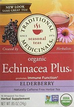NEW Traditional Medicinals Organic Echinacea Plus Elderberry Tea Bags 16 Bags - $10.45