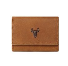 Men's women short Cowhide leather wallets anti-theft brush Multifunctional retro - $30.07