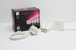 Phillips Hue 563296 White & Color Ambiance A19 LED Starter Kit READ image 1