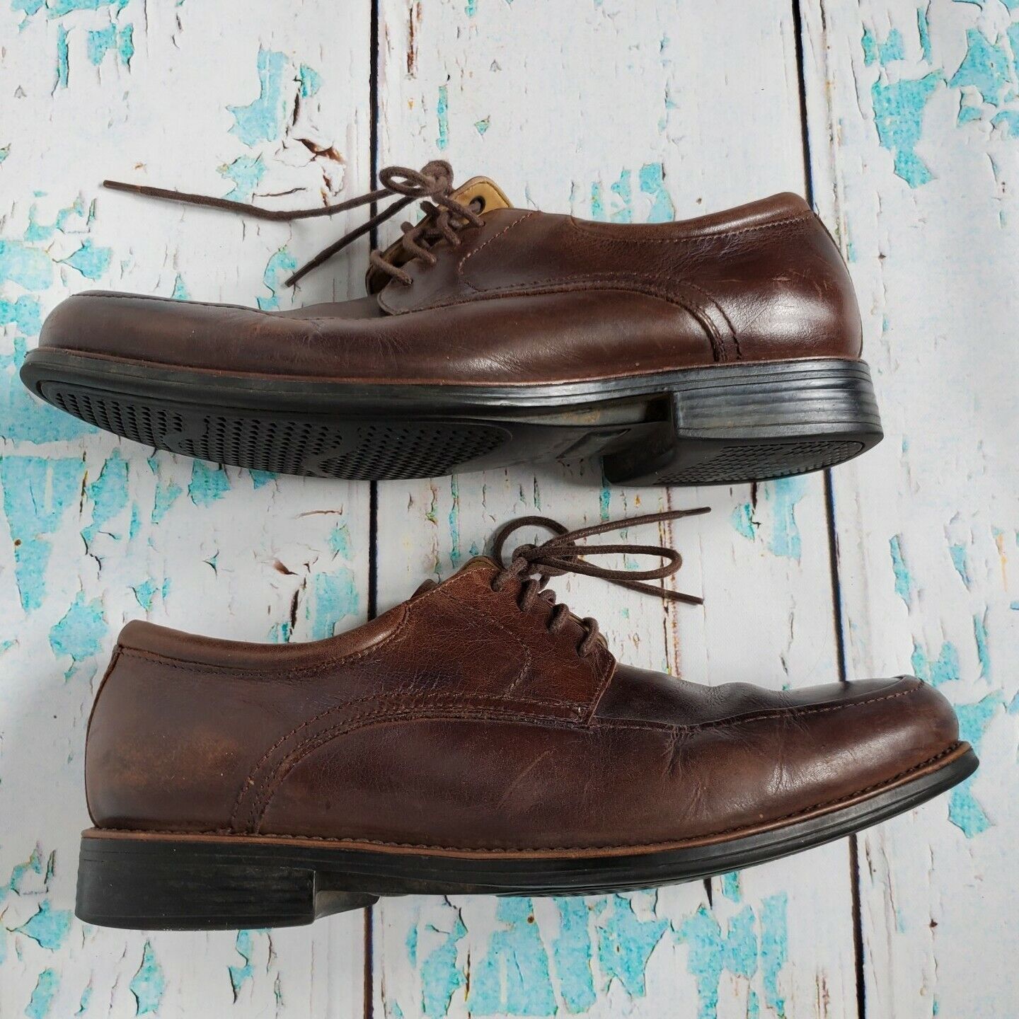 Johnston Murphy Men's 8.5 Shoes Brown Leather Lace Up J Murphy 207430 - $23.14