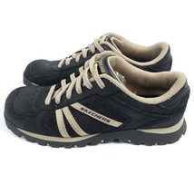 Skechers Womens 6 Shoes Walking Sneakers Leather Suede Low Top Black Foo... - $14.99