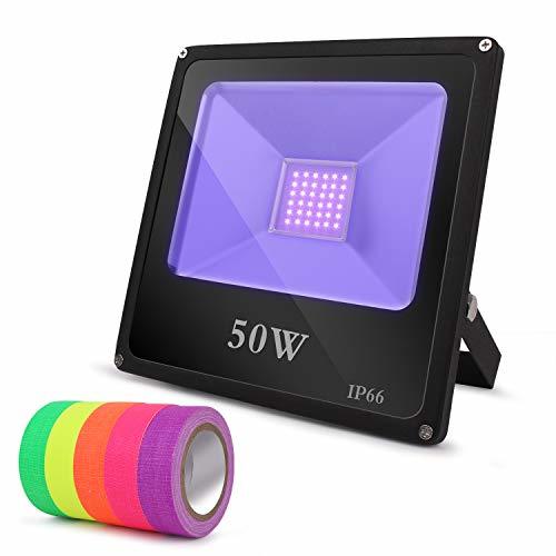 UV Black Light Flood Light Bulb, Lightimetunnel 50W UV Led Floodlight