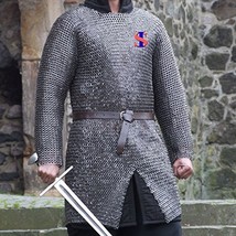 Chain Mail Shirt Medium 10 mm Flat Riveted with Washer Medieval Armour SCA