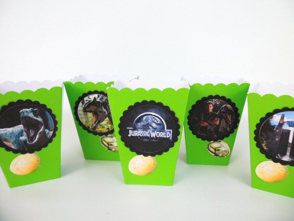 Jurassic World Party Favors/ Popcorn/Candy/Snack Box/ goodie bags SET