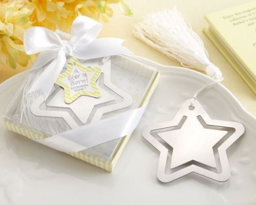 A Star is Born Metal Bookmarks with White-Silk Tassel Set of 12 Baby Shower Favo