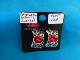 Paparazzi Clip-On Earrings (new) Glamorously Grand Duchess/Red 9205 - $8.58