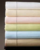 Sferra Marcus Striped Green Cal King Sheet Set Neiman Cotton Sateen 400TC NEW - $188.10