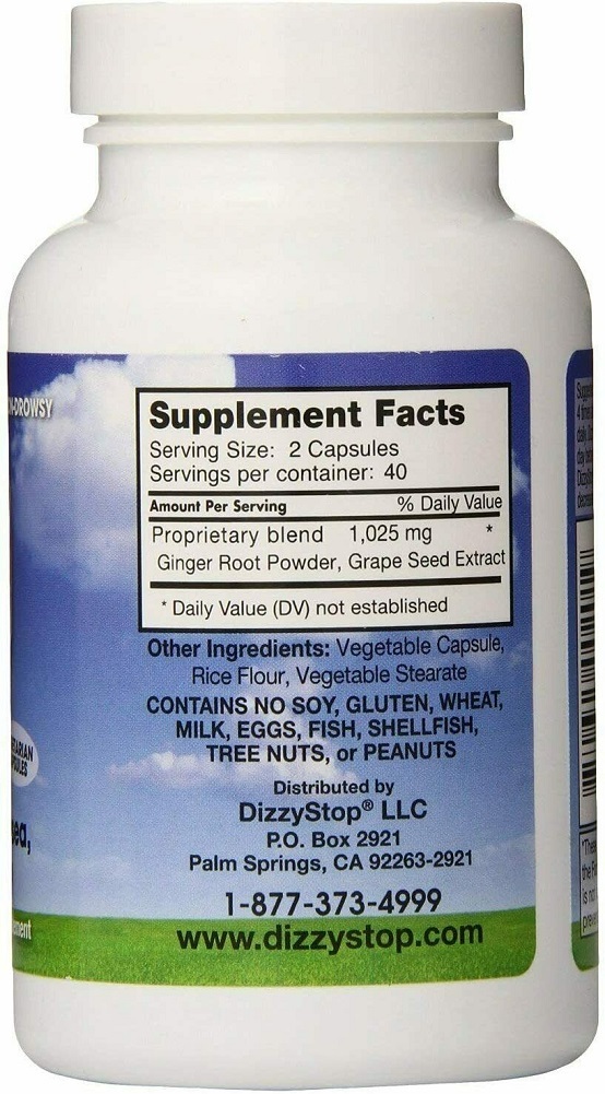 Dizziness, Vertigo, Motion Sickness, Nausea All Natural Herbal