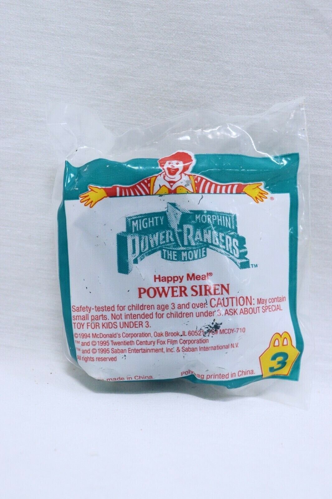 VINTAGE SEALED 1995 McDonald's Power Ranger Siren - Fast Food