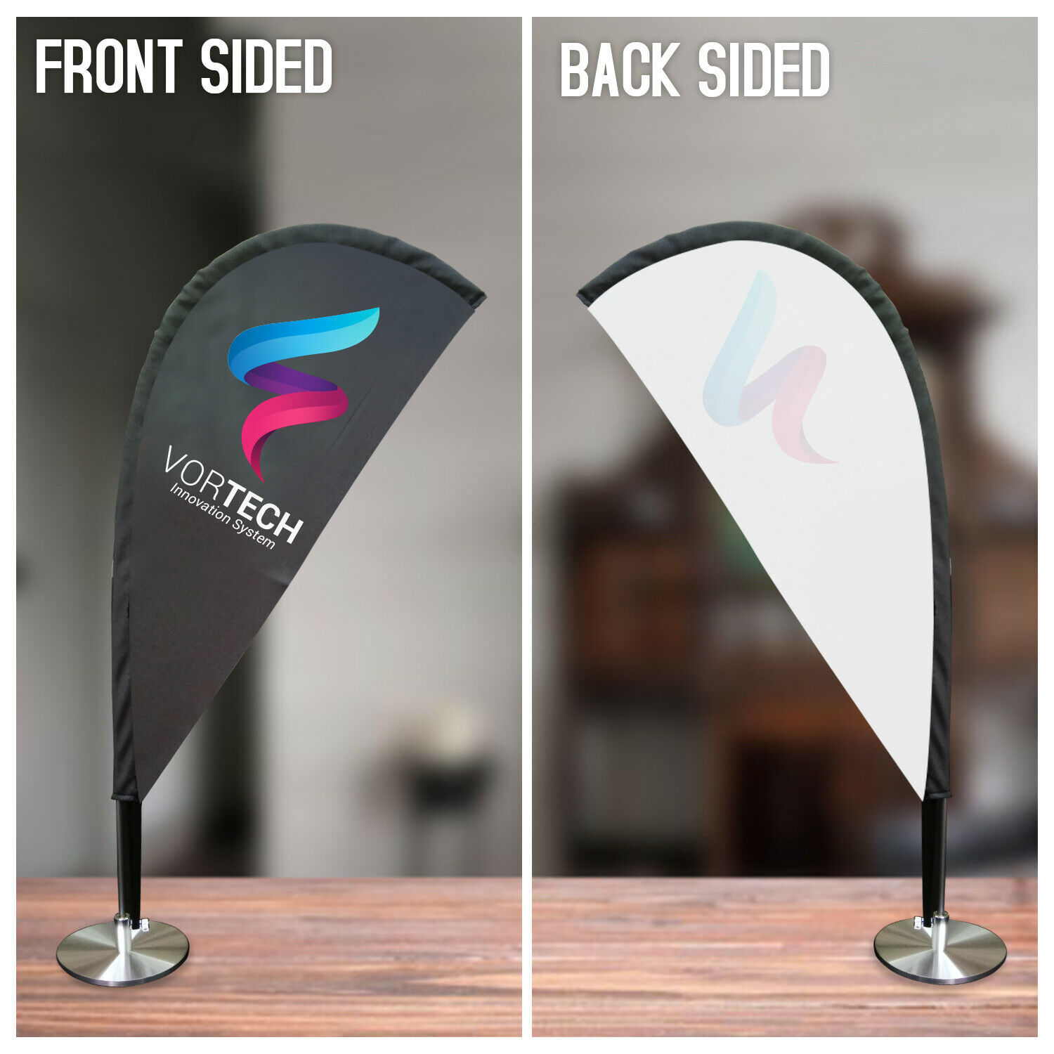 Table Desk top TEARDROP Flag Set 7" x 14" HIGH OFFICE DESK STICK FLAGS