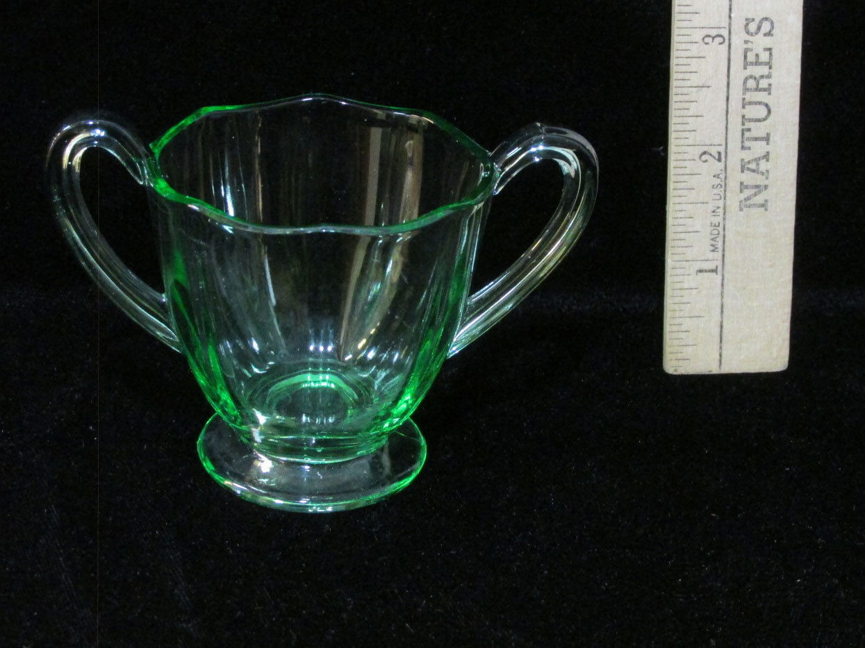 Green Depression Glass Sugar Bowl W Handles And 12 Similar Items Green Depression Glass Sugar Bowl W Handles And 12 Similar Items S L1600