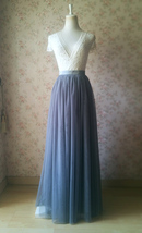 Gray Tulle Skirts for Bridesmaids Plus Size Full Long Wedding Tulle Skirt Outfit image 2
