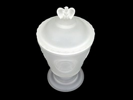 Fenton Frosted Glass Covered Candy Dish, 1976 National Garden Clubs Bice... - $19.55