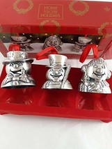 Home for the Holidays Vintage Pewter Bell Christmas Ornaments Whimsical ... - $21.77