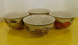 Royal Norfolk Tuscan Fruit All Purpose Soup Cereal Bowl (S) Lot Of 4 Green Band - $39.55