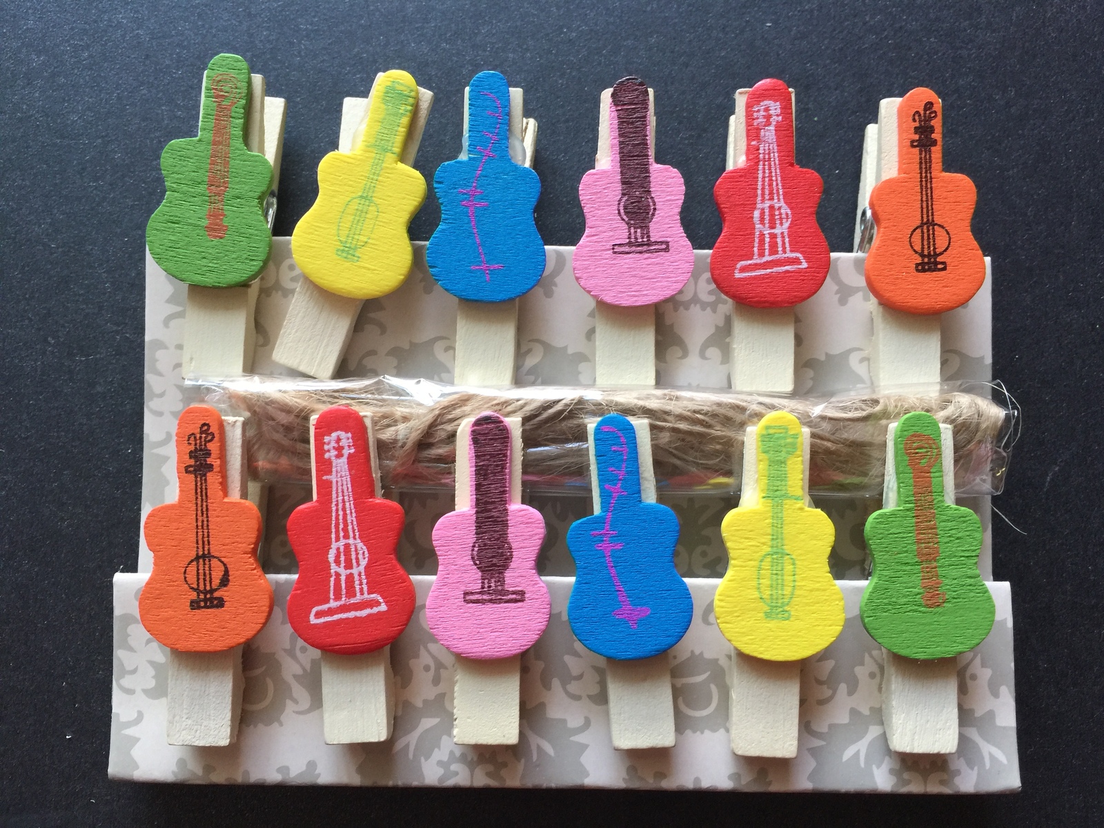 violin Birthday Party gift Decorations,Wooden Clips,Photo Paper pin Clothespins