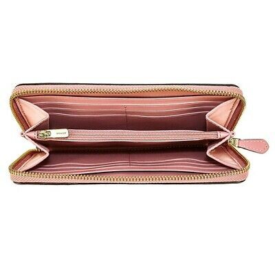 Double Zip Wristlet Checkbook Leather Brown 7.5/"x3.9/" Men/'s Clutch Long Wallet