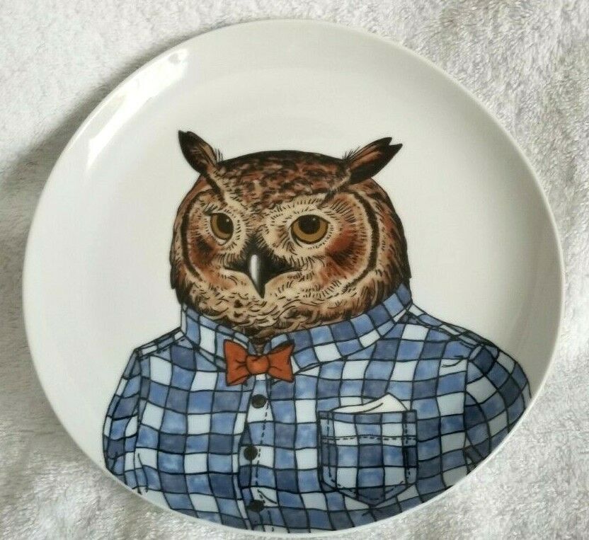 West Elm by Rachel Kozlowski Dapper Animal Plates Owl Salad Plate
