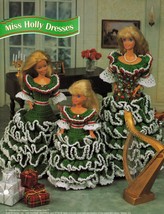 5X Barbie 11-1/2" Fashion Doll Xmas Tree Fireplace Dress Angel Crochet Patterns - $12.99