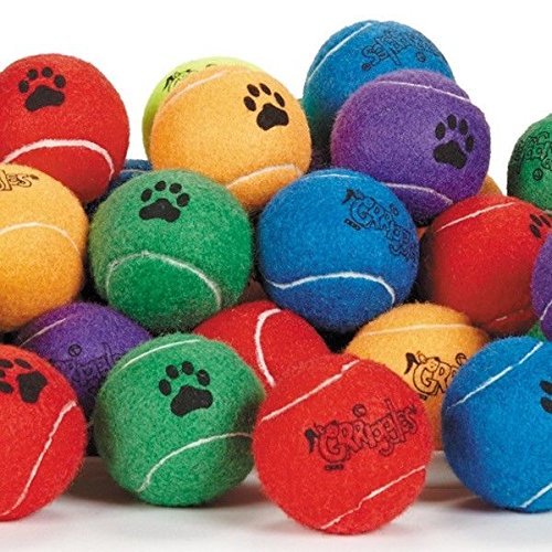 Dog Tennis Balls 2.5 inch Extra Durable Colorful Toys Bulk Available Colors Vary - Cat Treats