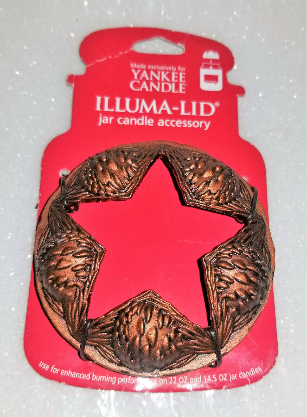 Primary image for YANKEE CANDLE ILLUMA LID new 2011 Pine Copper Color Pinecones Needles Star