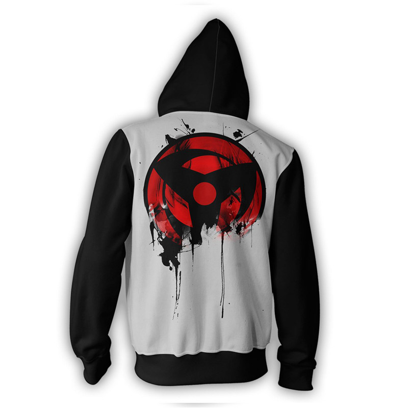 naruto shippuden black and white kakashi hoodie