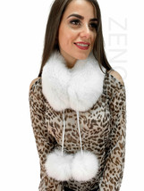 Fox Fur Transforming Wristbands Scarf Headband And Boot Cuffs 4 in 1 Pure White image 2