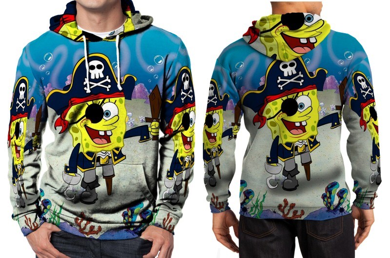 spongebob color block hoodie