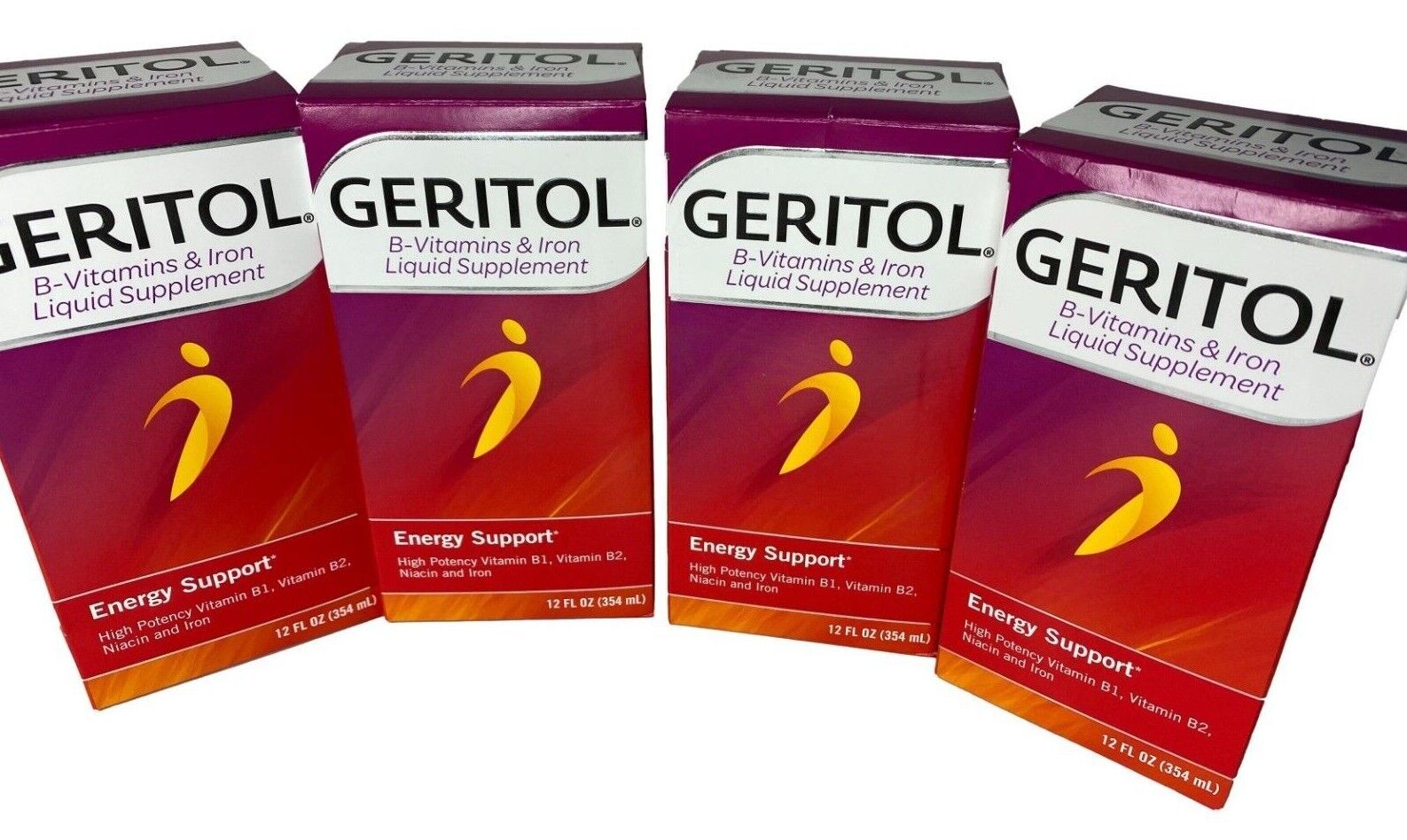 Bundle 4 Geritol Liquid Energy Support B Vitamin Iron Supplement 12oz Exp Dec 24