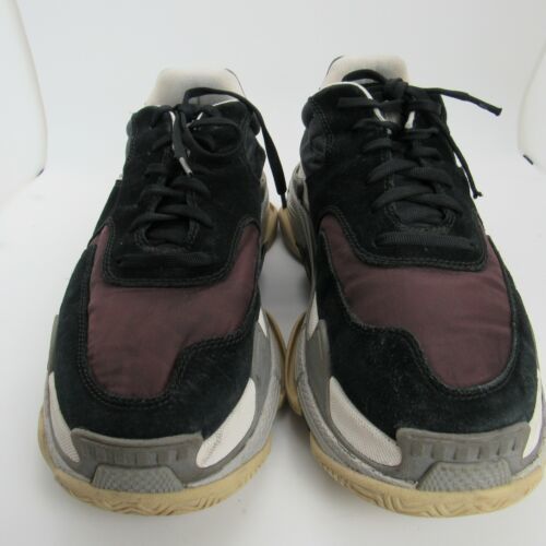 Balenciaga 10 Shoes Mens Black & Burgundy Triple S Sneaker Dad Shoes ...