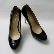 Michael Kors Shoes Heels Black Pumps Patent Leather Cork Platform Size 10 M - $44.50