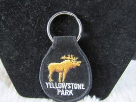 Yellowstone Park Cloth/Metal Silver-Toned Ring Moose Keychain, Collectible  - $5.95
