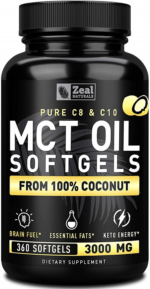 Pure MCT Oil Capsules (360 Softgels | 3000mg) 4 Month Supply MCT Oil Keto Pills