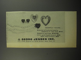 1956 Georg Jensen Jewelry Ad - Heartily yours - $14.99