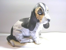 Basset Hound Puppy Dog Figurine Homco 1983 Masterpiece Porcelain - $23.27