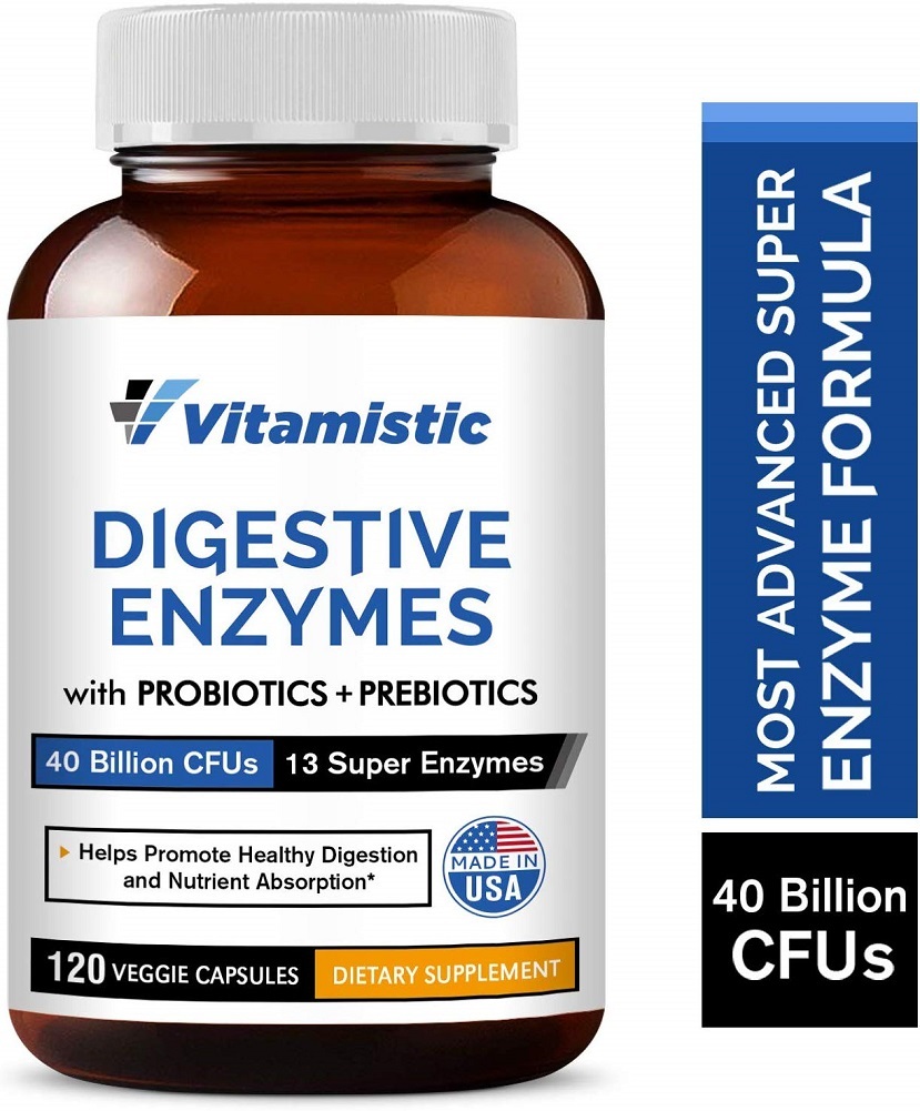 Vitamistic Digestive Enzymes Plus Probiotics & Prebiotics, 40 Billion CFUs