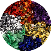 Seven Chakra Color Mix of Natural Chip Stone Beads,   Size:  3 - 5 mm,0. mm Hole image 2