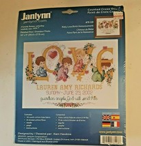 Janlynn Counted Cross Stitch Baby Birth Announcement Needlework Kit 14x11 USA - $18.69