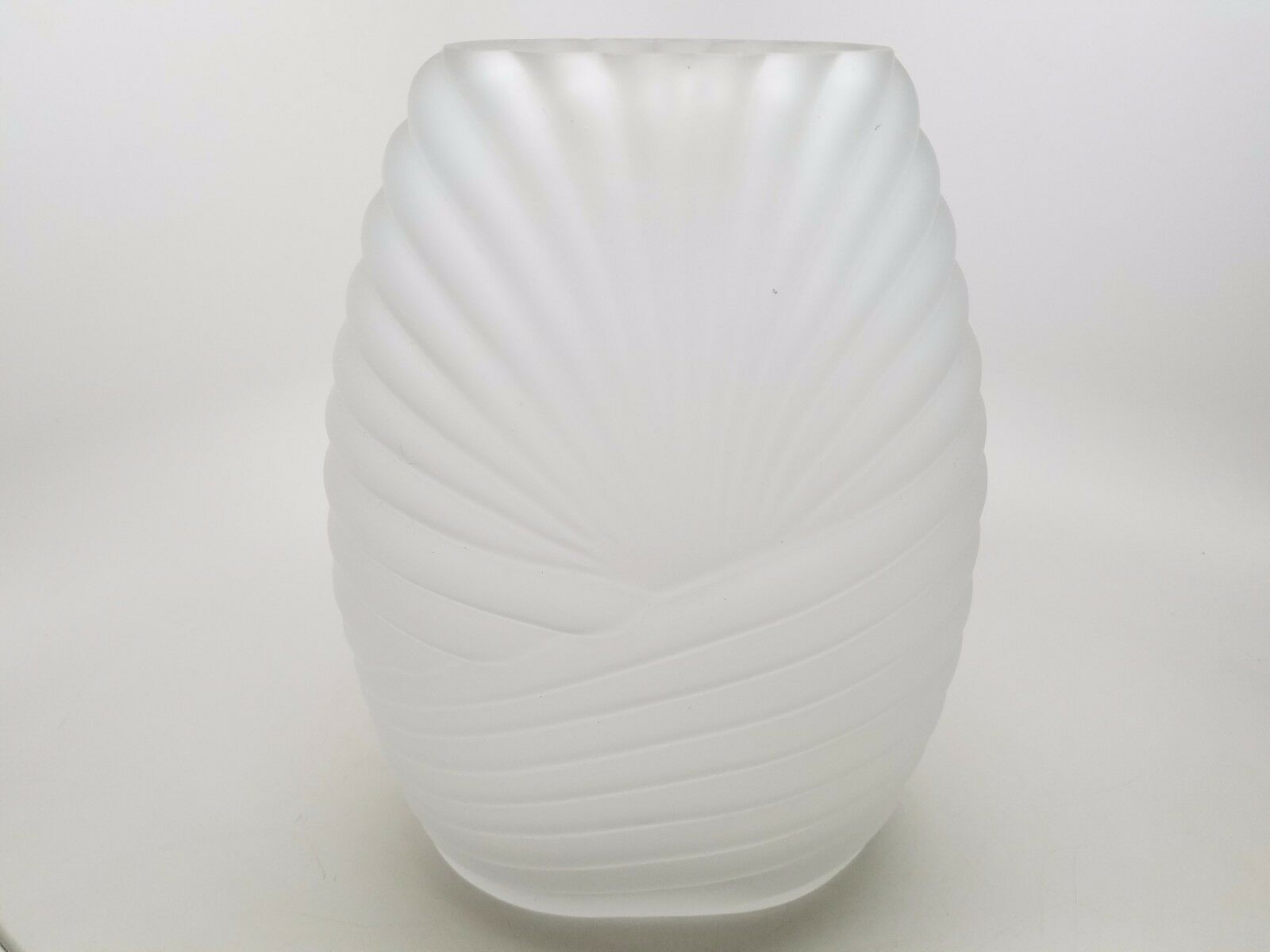 Twos Company Hand Blown Clear White Glass Vase - Studio Handcrafted Glass