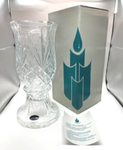 Partylite Savannah Hurricane Lamp Retired 24% Lead Crystal 2 Pc Candle Holder - $34.99