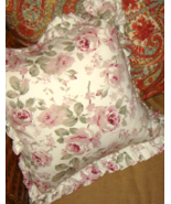 Simply Shabby Chic Rosalie Linen &amp; Cotton Ruffled Decorative Toss Pillow... - $34.97