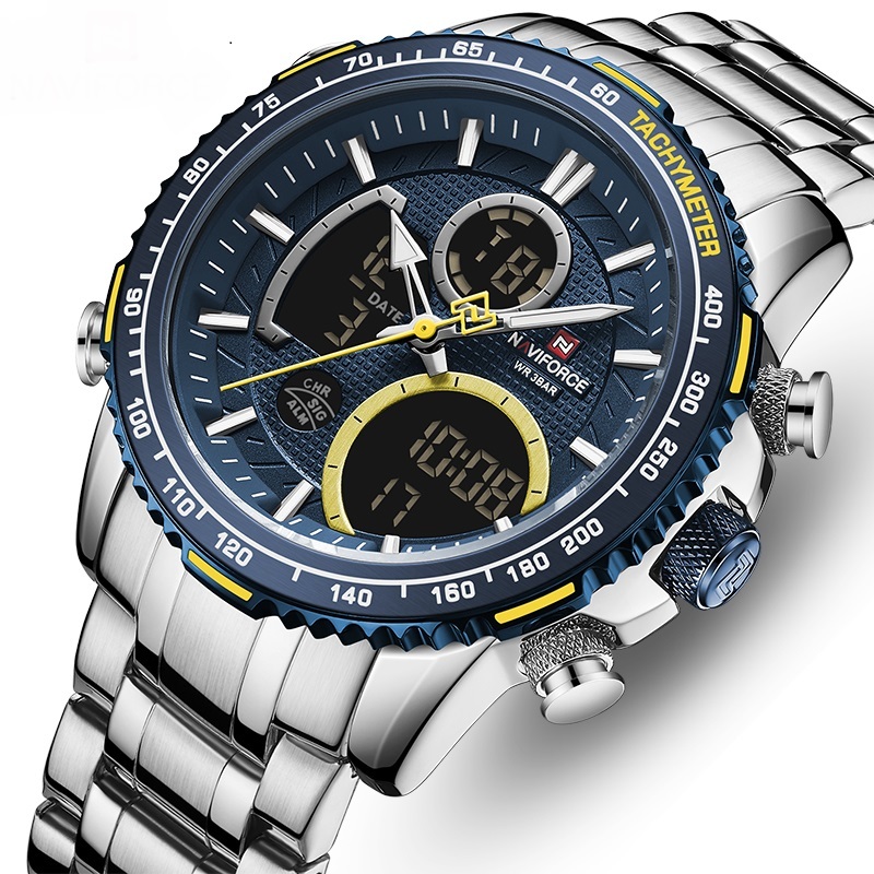 NAVIFORCE Brand Luxury Sport Men Watch Chronograph Luminous Quartz Wristwatches