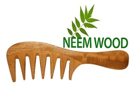 Ayurvedic Pure Neem Wooden Wide Tooth Comb Neem Wood Hair Detangling Com... - $20.74