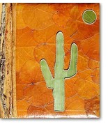 Leaf Notebook Journal Hand Crafted Bali Cactus Sun Desert Natural Leaves... - £10.09 GBP